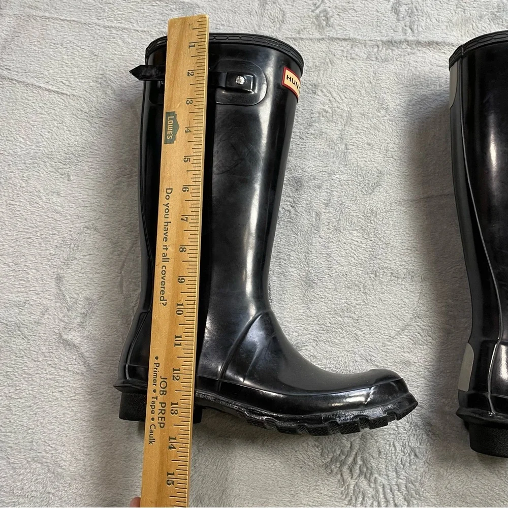Kids Hunter Original Gloss Jet‎ Black Rain Boots 5/6